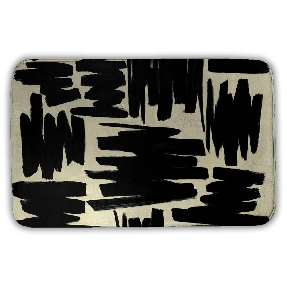 5930-3421-AB113 21 x 34 in. Deconstructed Stripes Bath Mat - Minimalist Man Cave Decor