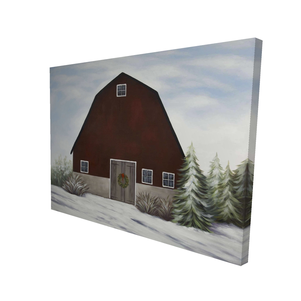 2080-3648-AR14 36 x 48 in. Its Winter on the Farm - Holiday White Canvas Decor