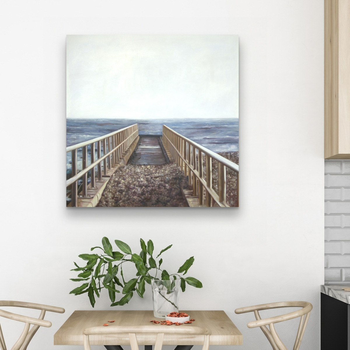 C1RC3232XP3RJ3 32 x 32 in. Relaxing Beach - Bathroom Blue Canvas for Home Decor
