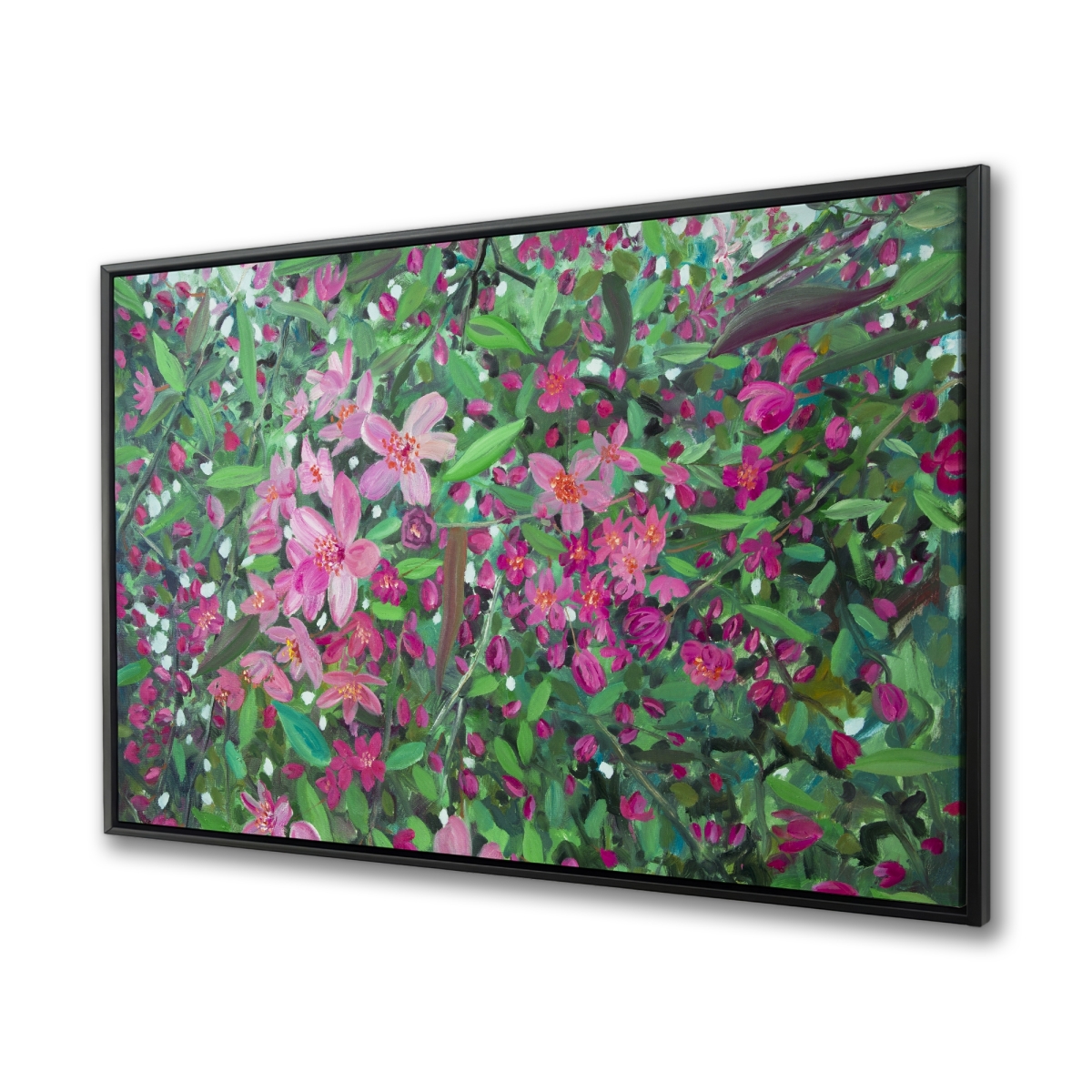 C1FC36485CJ15H 36 x 48 in. Cherry Tree Blooming Canvas - Floral Green Framed Decor