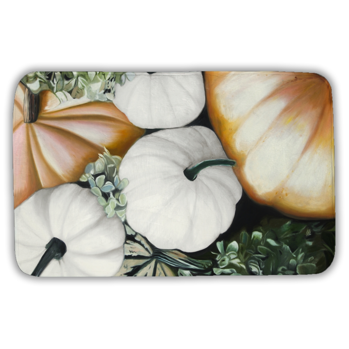 C1BM213436HIBI 21 x 34 in. Fall Pumpkins Orange Rustic Bath Mat - Home Decor Accent