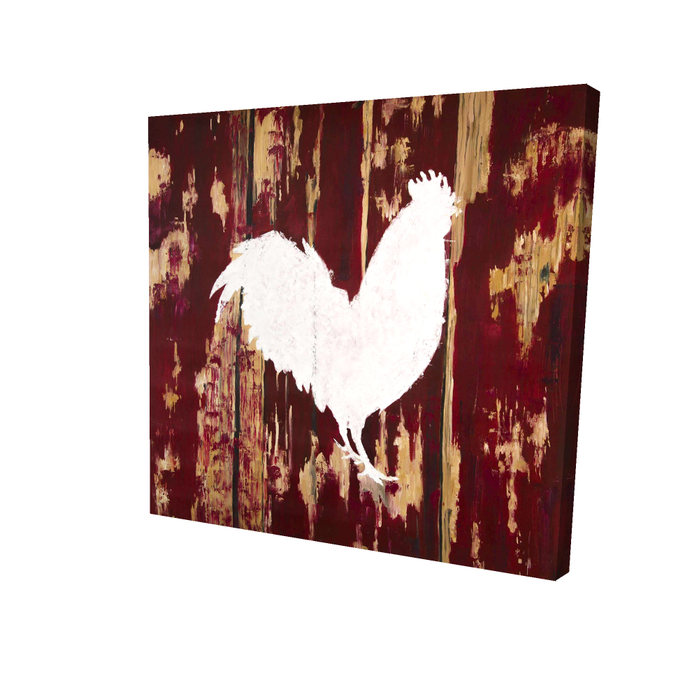2080-2424-AN507 24 x 24 in. White Rustic Kitchen Canvas - Rooster Silhouette Home Decor
