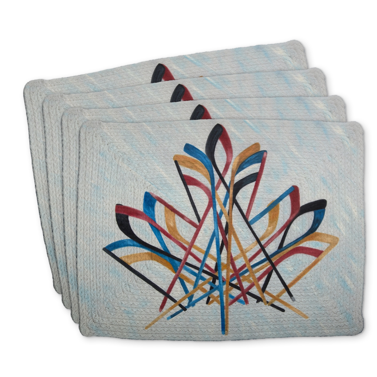 Picture of Begin Home Decor C4BP14188E2QBZ 14 x 18 in. Canadian Hockey Braided Polyester Placemat - Home Decor - Set of 4