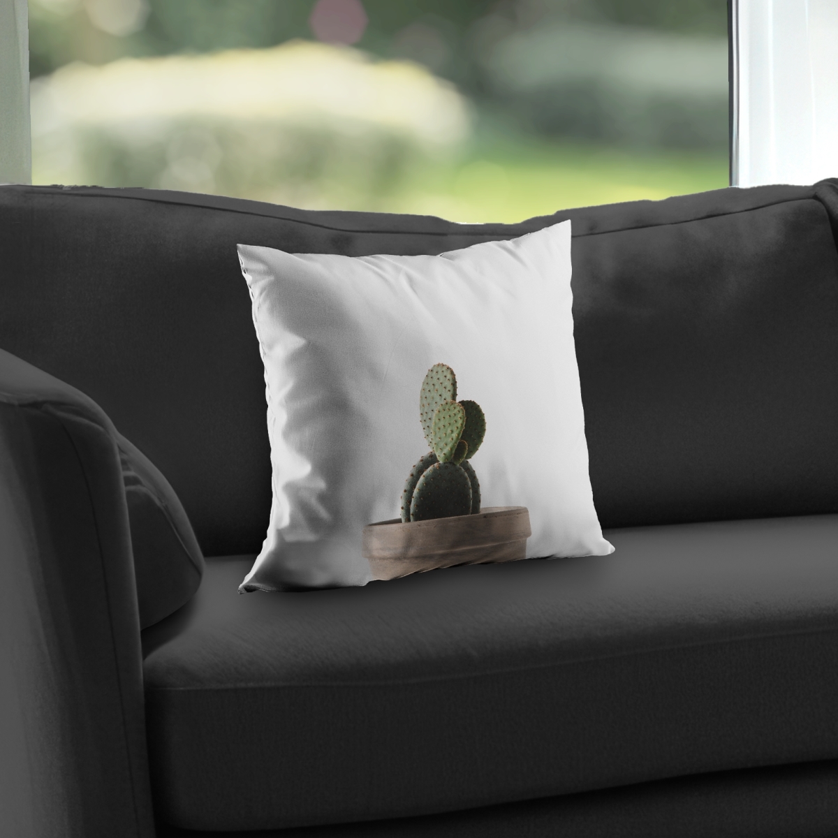 C1PT14140PDPPP 14 x 14 in. Potted Cactus - Botanical Green Poly Twill Throw Pillow Insert