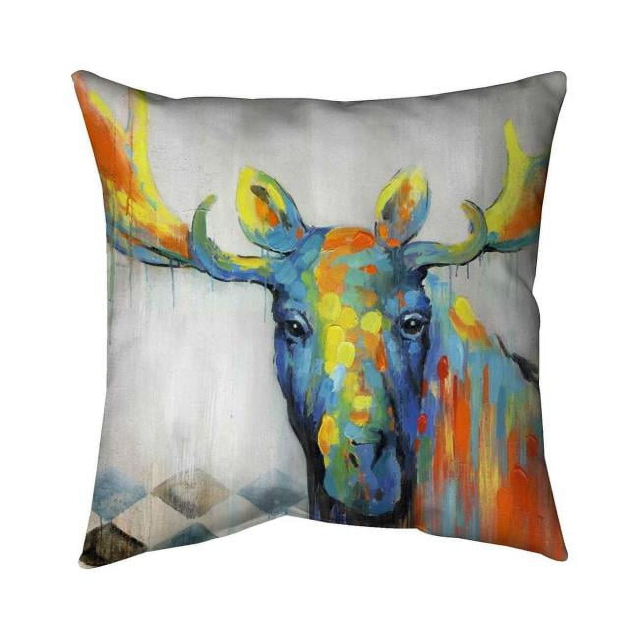 20 x 20 in. Colorful Abstract Moose-Double Sided Print Indoor Pillow