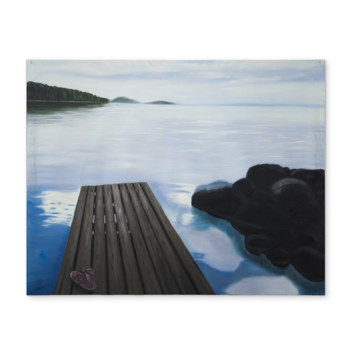 Picture of Begin Home Decor CPPM1418MP5BMG 14 x 18 in. Bathroom Blue Marine Polyester Placemat - Evening on the Dock