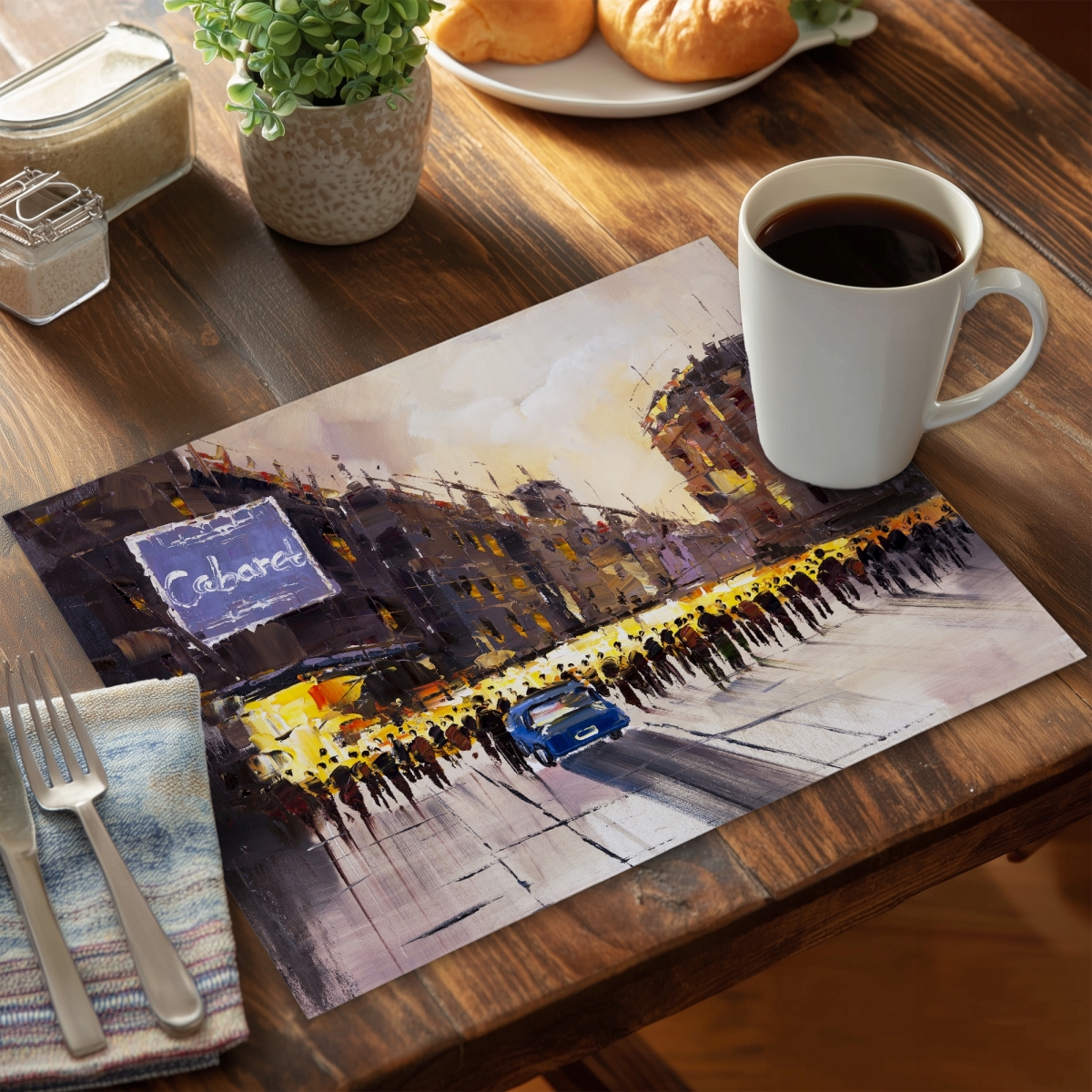 Picture of Begin Home Decor C4PP1418JP20HV 14 x 18 in. Ready for the Show - Polyester Placemat - Home Decor Accent - Set of 4