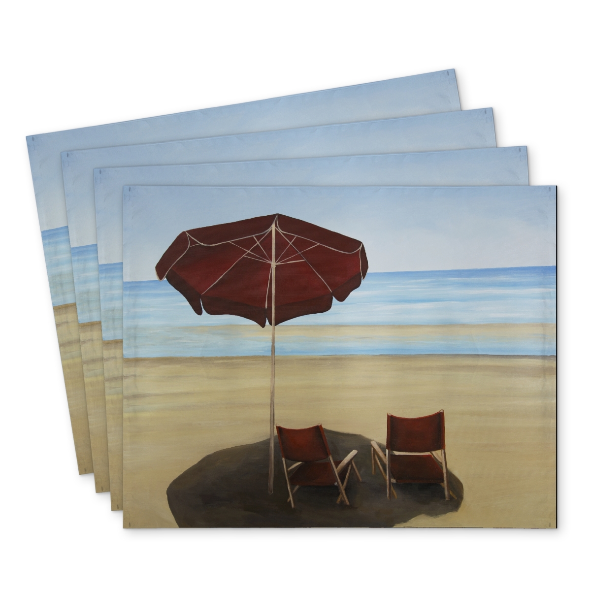 Picture of Begin Home Decor C4PP1418OXJV6I 14 x 18 in. Relax At the Beach Polyester Placemat for Home Decor - Stylish - Set of 4