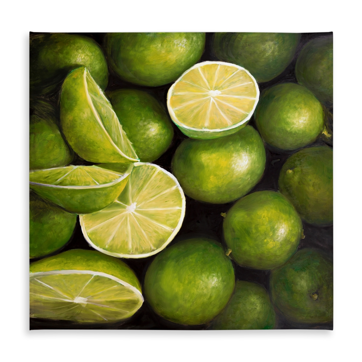 Picture of Begin Home Decor C1TC5858IRCAAO 58 x 58 in. Basket of Limes Tablecloth - Stylish Home Decor for Kitchen