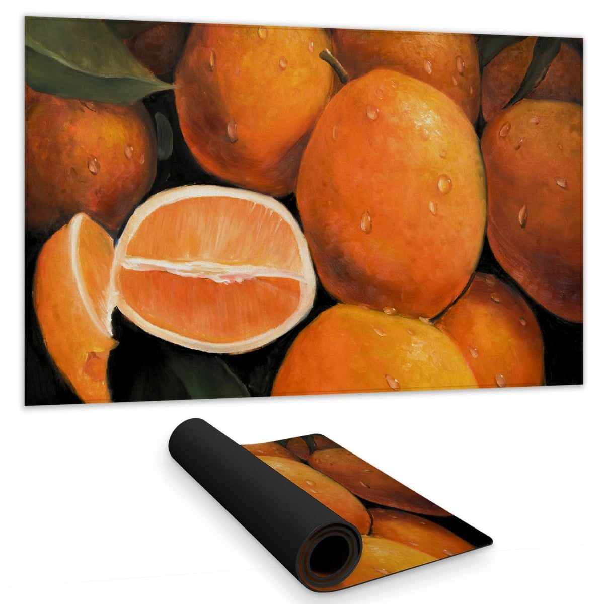 C1DM1424GWCA7H 14 x 24 in. Fresh Oranges Desk Mat - Hyperrealist Home Decor for Foodies