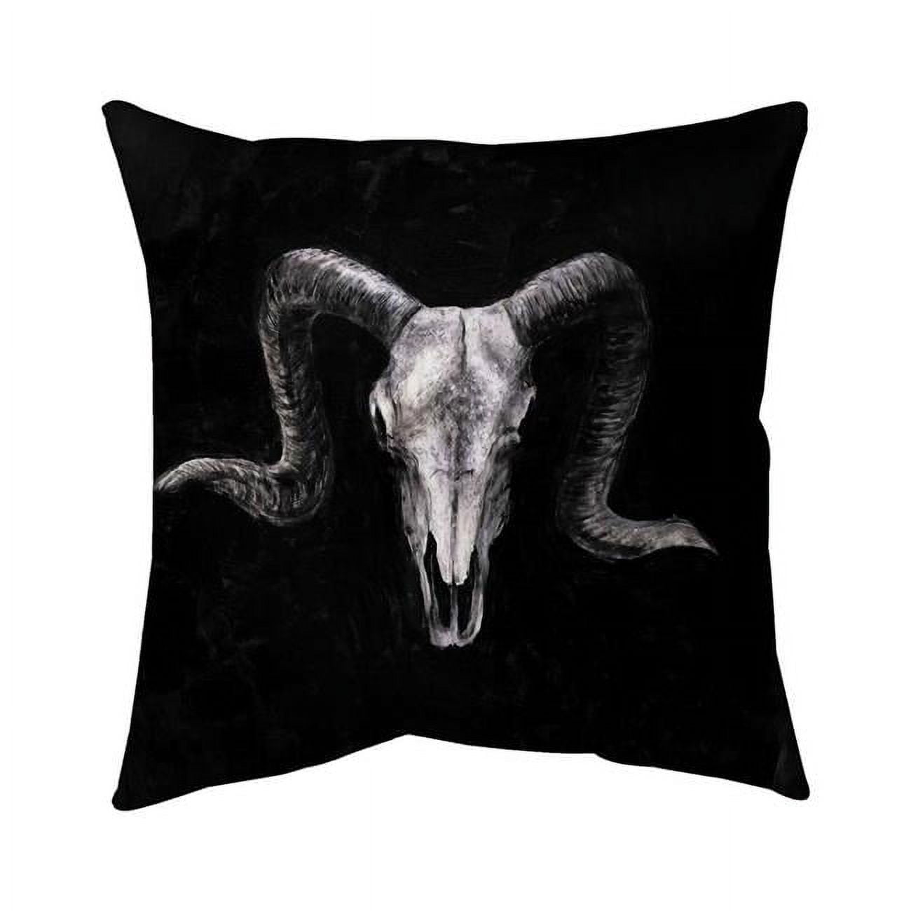 20 x 20 in. Ram Skull Grunge Style-Double Sided Print Indoor Pillow