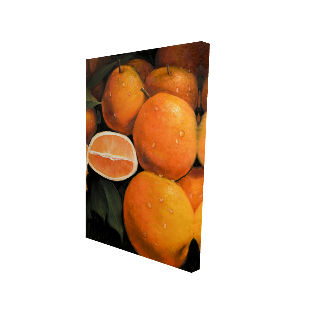 2080-3624-GA59 24 x 36 in. Fresh Oranges - Kitchen Hyperrealist Canvas for Home Decor