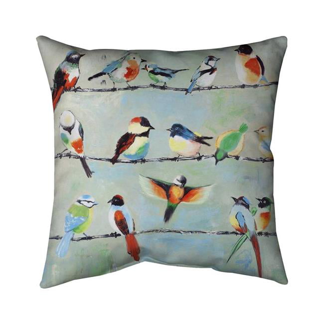 20 x 20 in. Small Abstract Colorful Birds-Double Sided Print Indoor Pillow