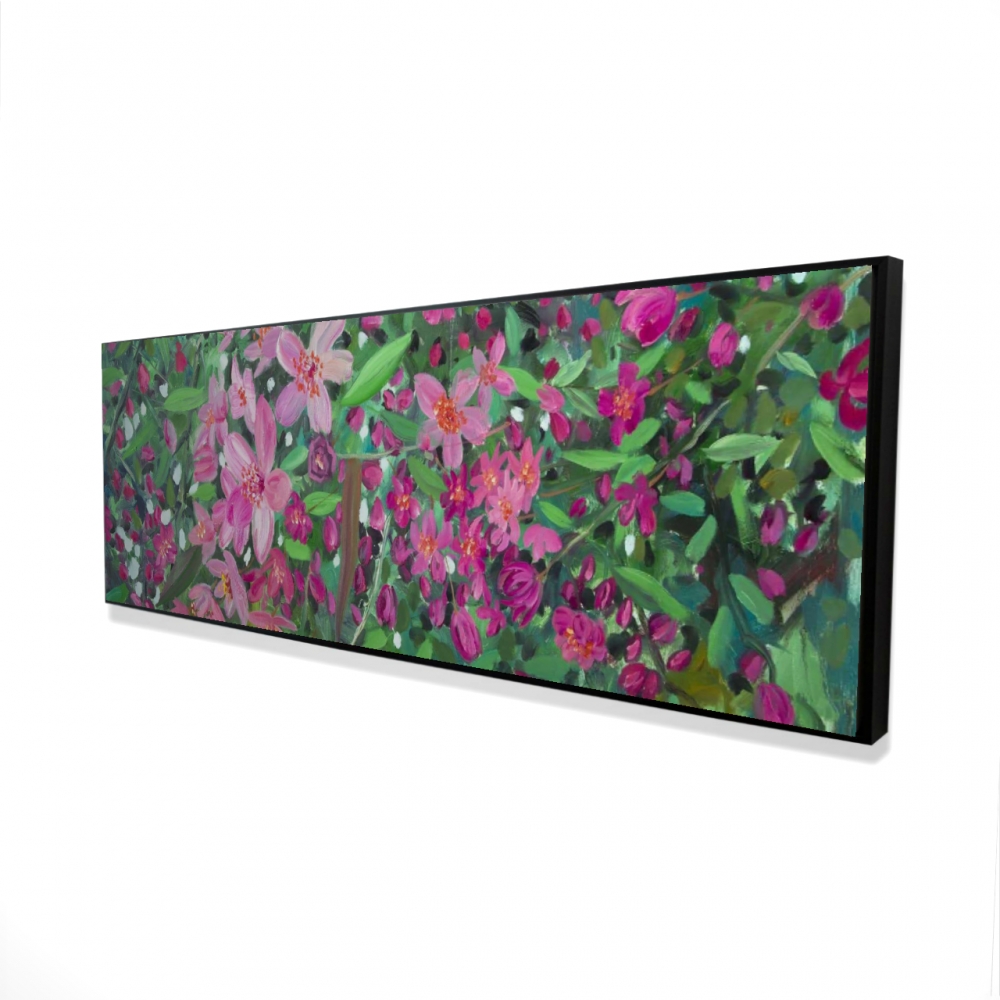 2081-1648-FL373 16 x 48 in. Cherry Tree Blooming Framed Canvas - Floral Bedroom Decor