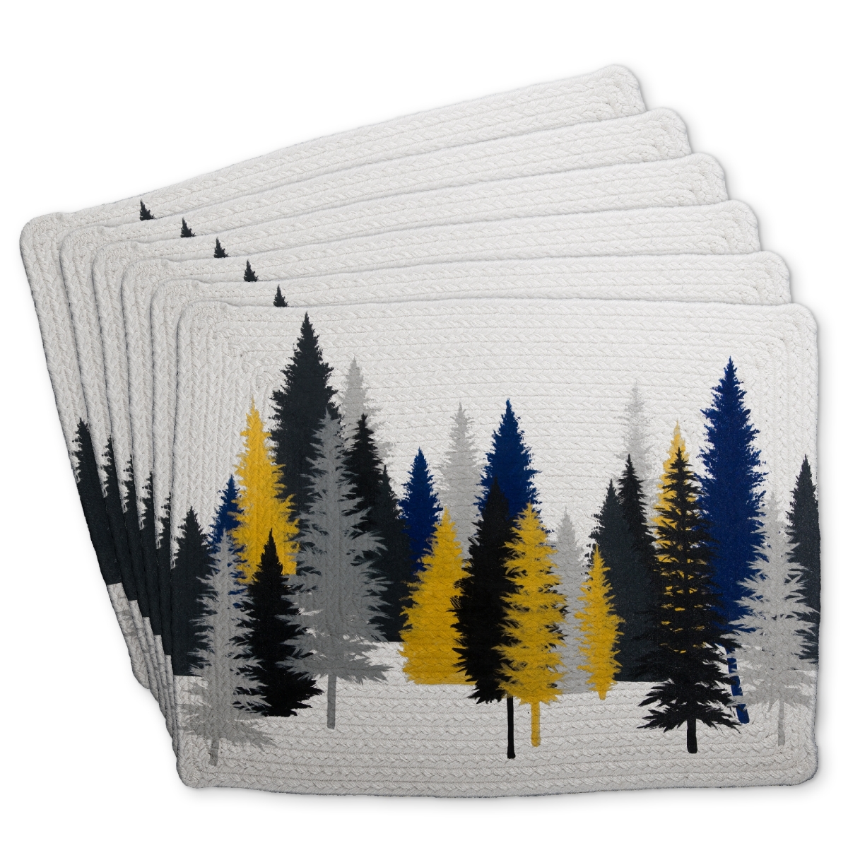 Picture of Begin Home Decor C6BP141894G51W 14 x 18 in. Golden Fir Braided Polyester Placemat for Home Decor - Stylish - Set of 6