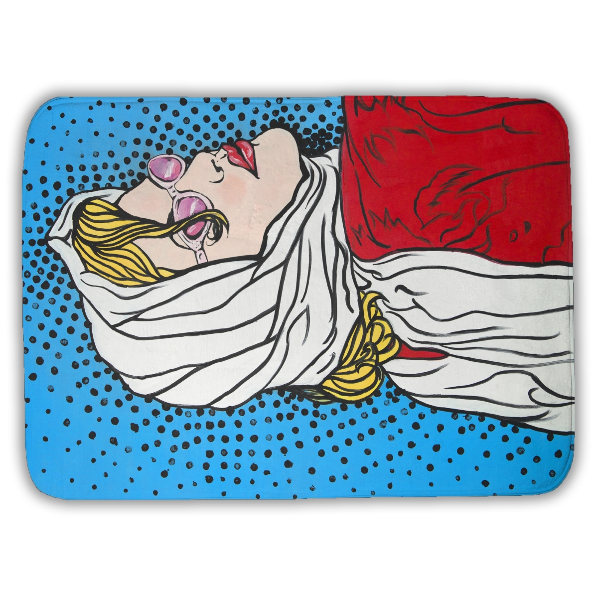 C1BM172421XYDM 17 x 24 in. Pop Art Woman Bedroom Blue Bath Mat - Unique Home Decor