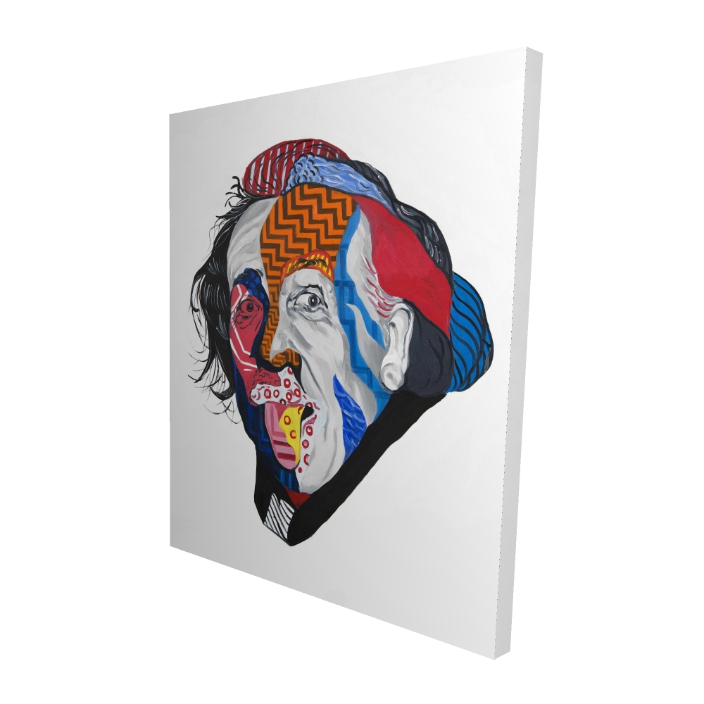 2080-6048-PO4 48 x 60 in. Abstract Albert Einstein - Red Shapes Canvas for Home Decor