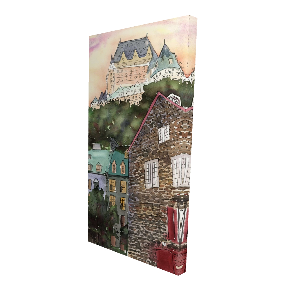 2080-4824-PL1 24 x 48 in. Chateau Frontenac Architecture Canvas - Petit Champlain Decor