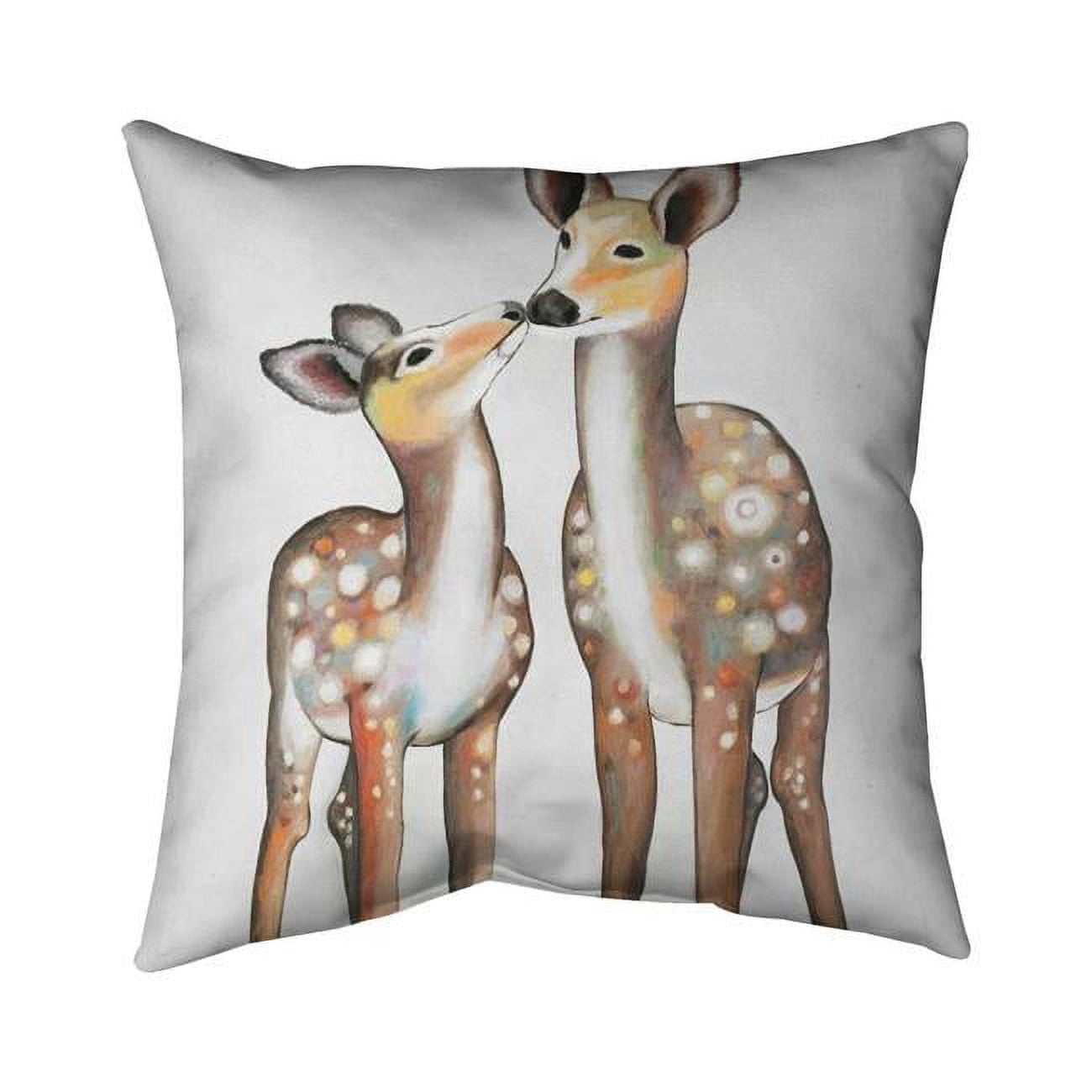 20 x 20 in. Deer with Its Fawn-Double Sided Print Indoor Pillow