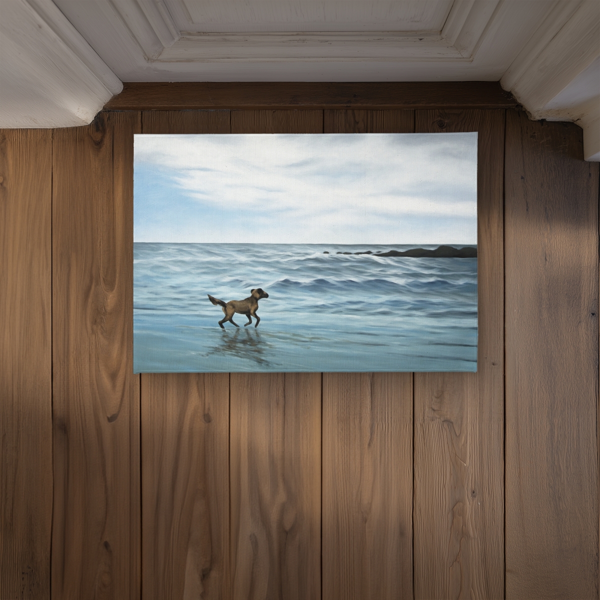 CODM1724UD45OR 17 x 24 in. Dog on the Beach Door Mat - Coastal Indoor Outdoor Decor