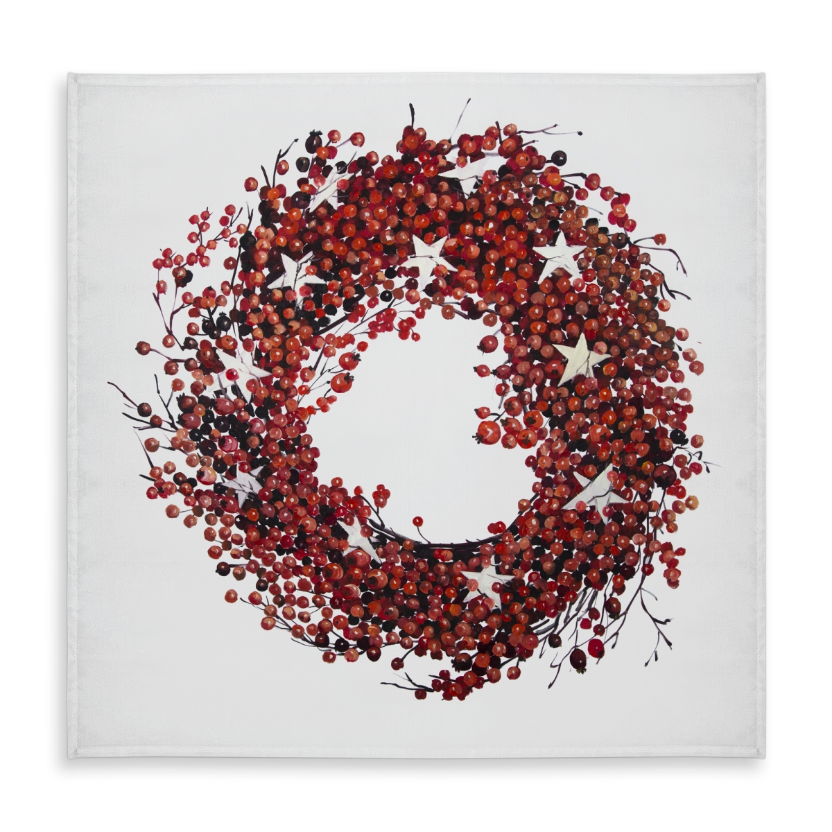 Picture of Begin Home Decor C1TC5858I92JAP 58 x 58 in. Red Berry Wreath Tablecloth - Rustic Indoor & Outdoor Decor