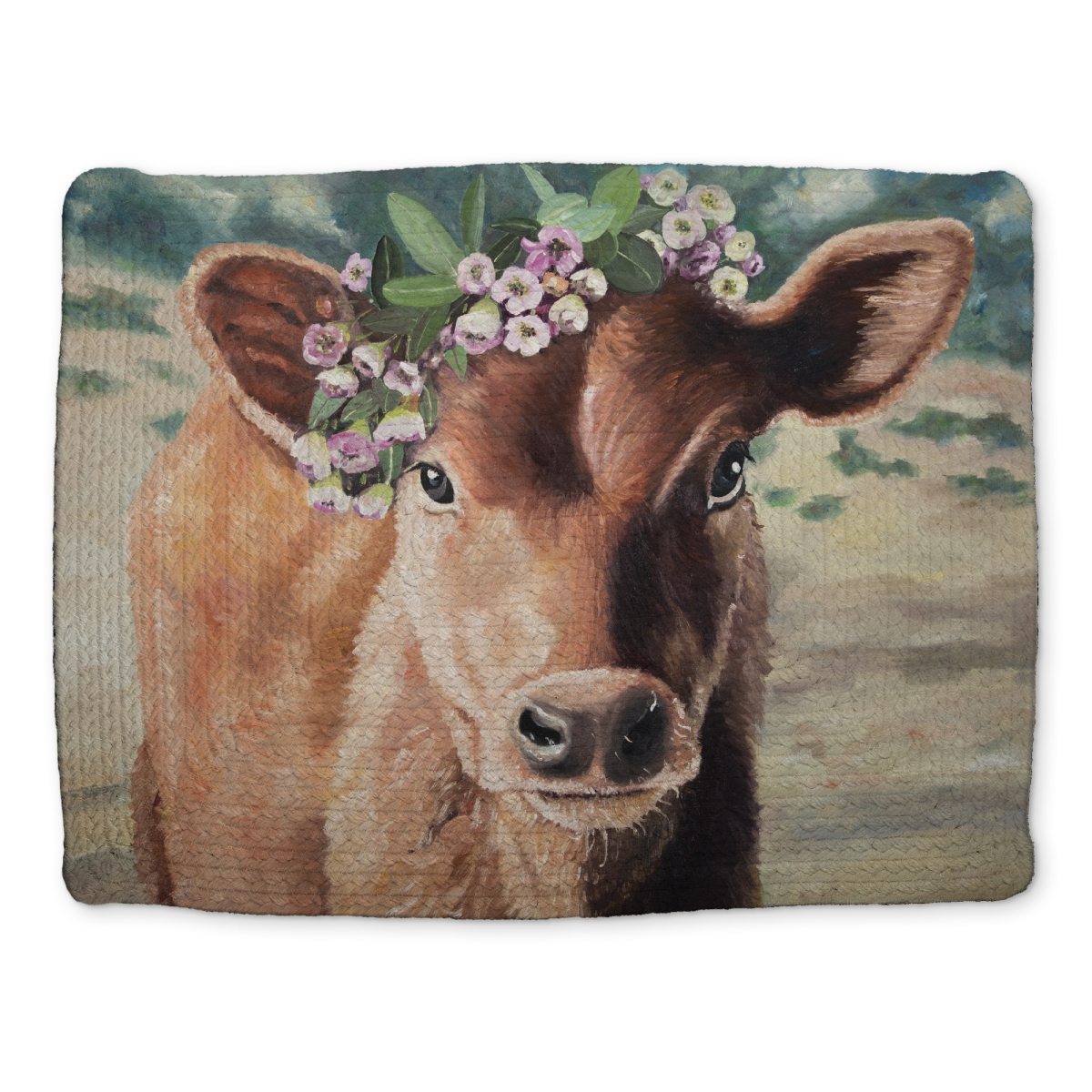 Picture of Begin Home Decor CBPM1418OHCQ1R 14 x 18 in. Cute Jersey Cow Rustic Placemat - Braided Polyester Decor