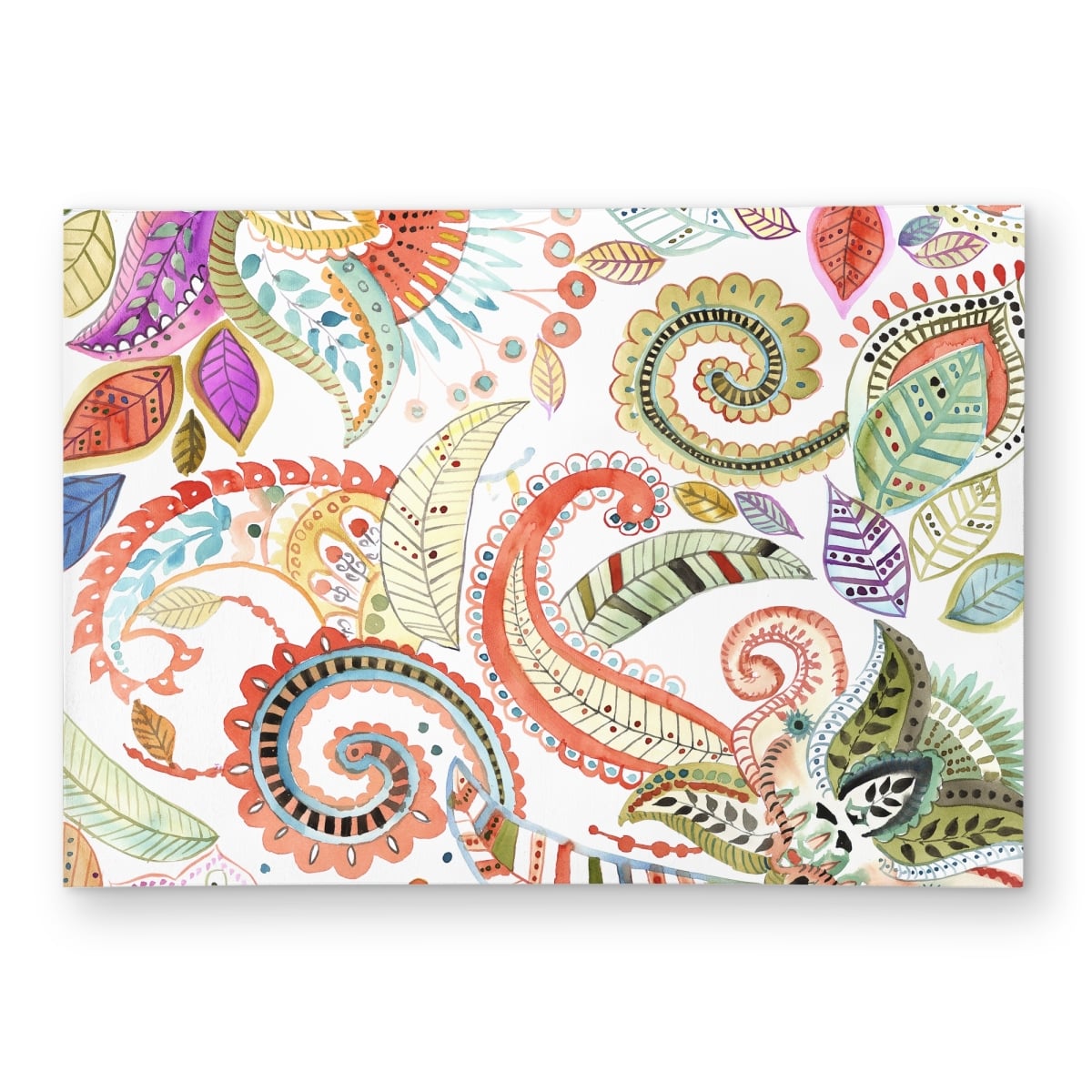 C1ROAR57EFU3TO 5 x 7 ft. Watercolor Paisley Floral Outdoor Area Rug - Green Patterns - Rectangle