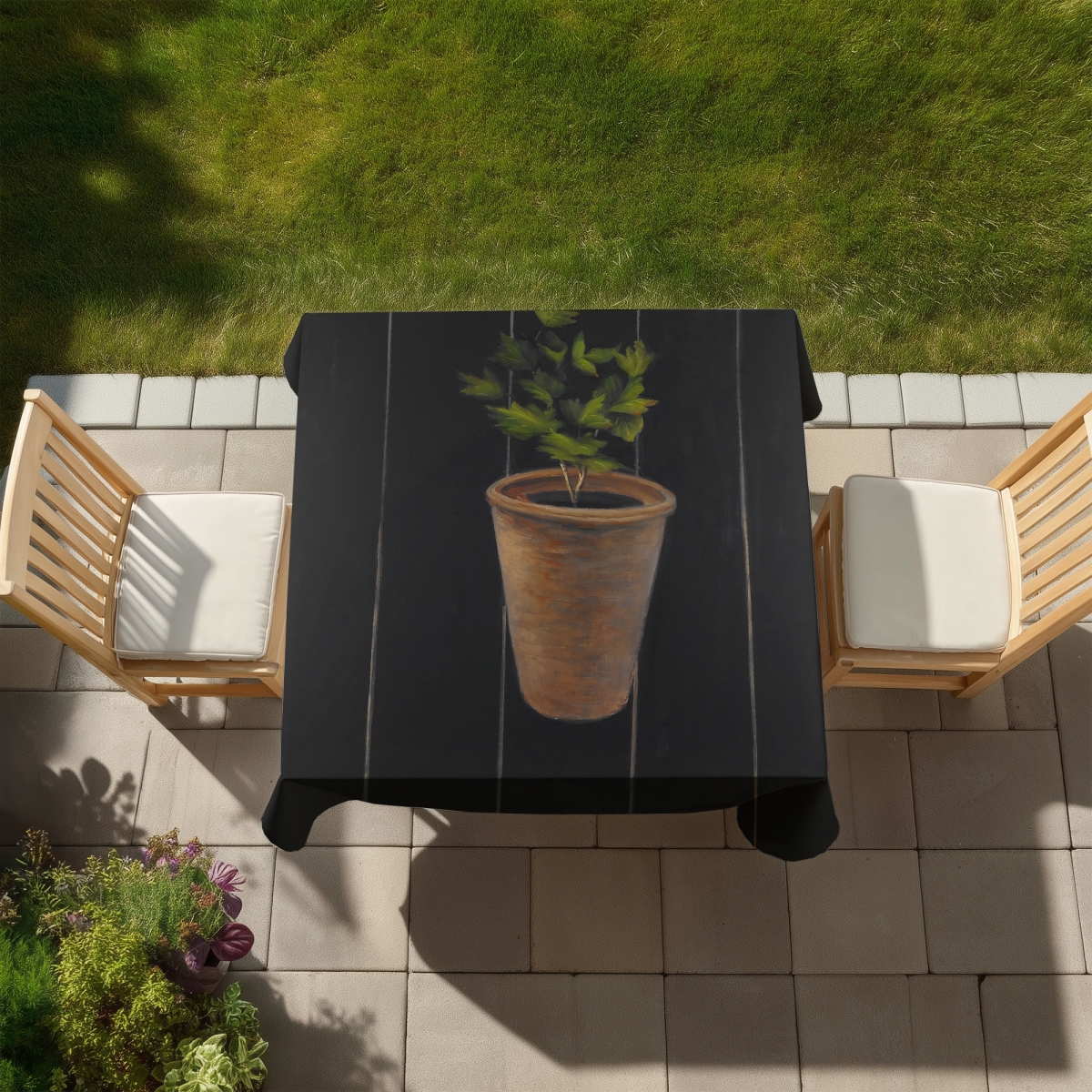 Picture of Begin Home Decor C1TC58582B8QWJ 58 x 58 in. Plant of Parsley - Hygge Tablecloth for Home Decor Indoor Outdoor