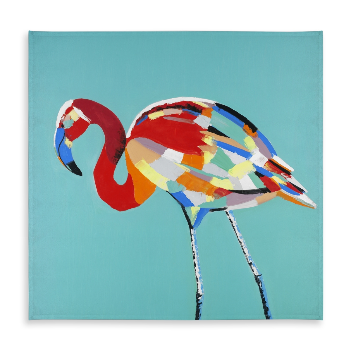 Picture of Begin Home Decor C1TC5858JDUQX1 58 x 58 in. Abstract Flamingo Tablecloth - Red Animals Home Decor