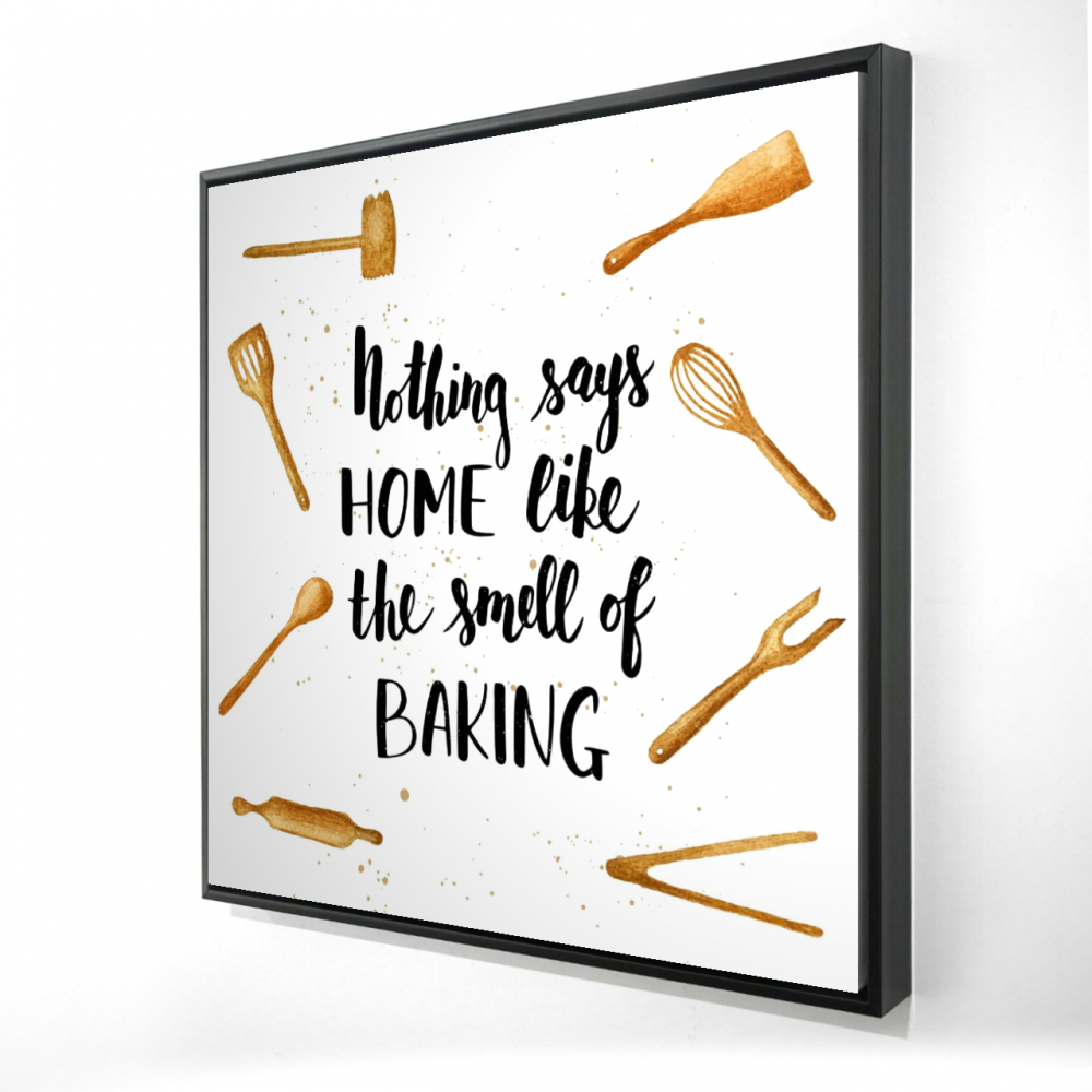 2081-2424-QU38 24 x 24 in. Home & Baking Illustrative Framed Canvas - Decor for Kitchen