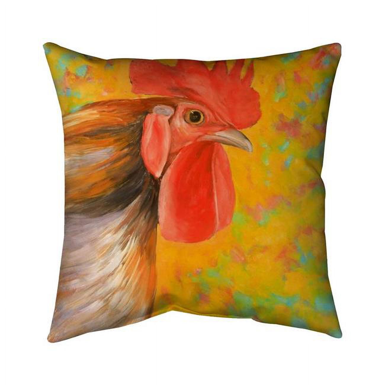 20 x 20 in. Colorful Rooster-Double Sided Print Indoor Pillow