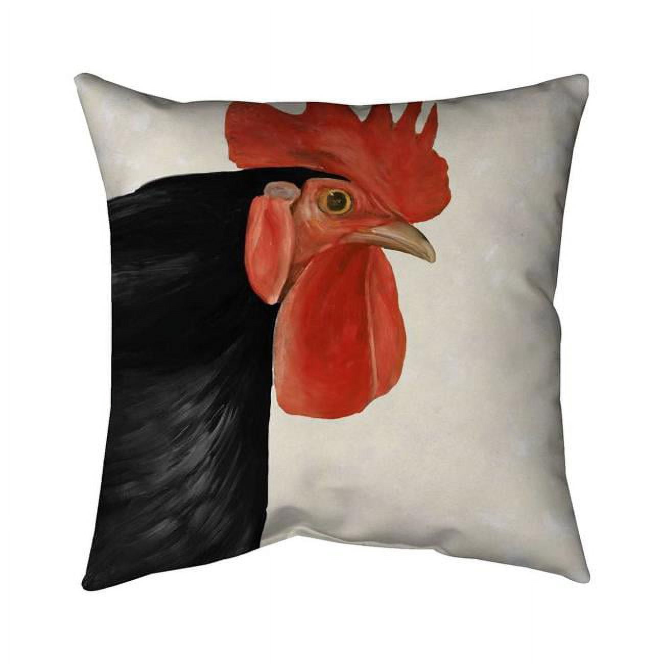 20 x 20 in. Black Hen-Double Sided Print Indoor Pillow