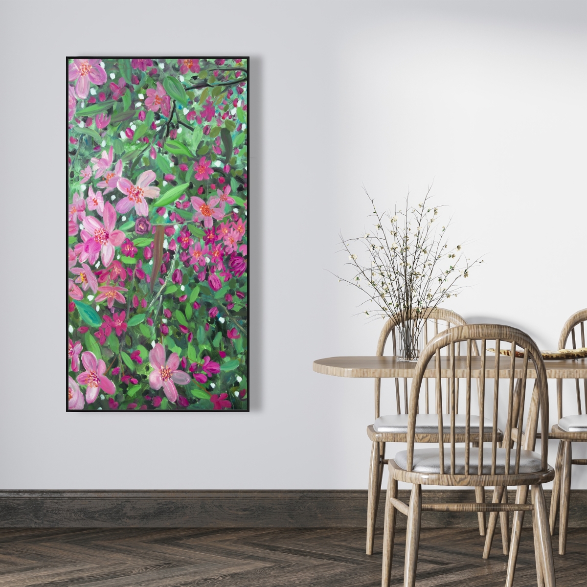 C1FC24486TRCWF 24 x 48 in. Cherry Tree Blooming - Purple Bedroom Framed Canvas Decor