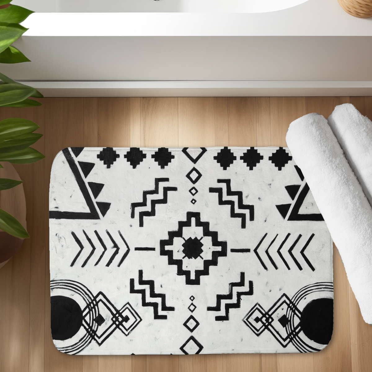 C1BM1724QBAMKK 17 x 24 in. Ethnic Patterns - Bohemian Bath Mat for Home Decor