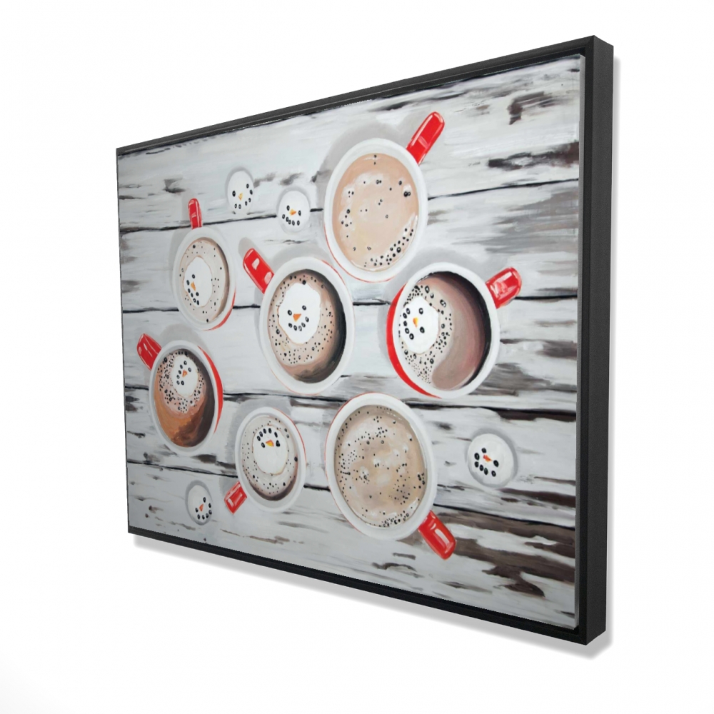 2081-3648-HO25 36 x 48 in. Holiday Hot Chocolate - Rustic Red Framed Canvas Decor