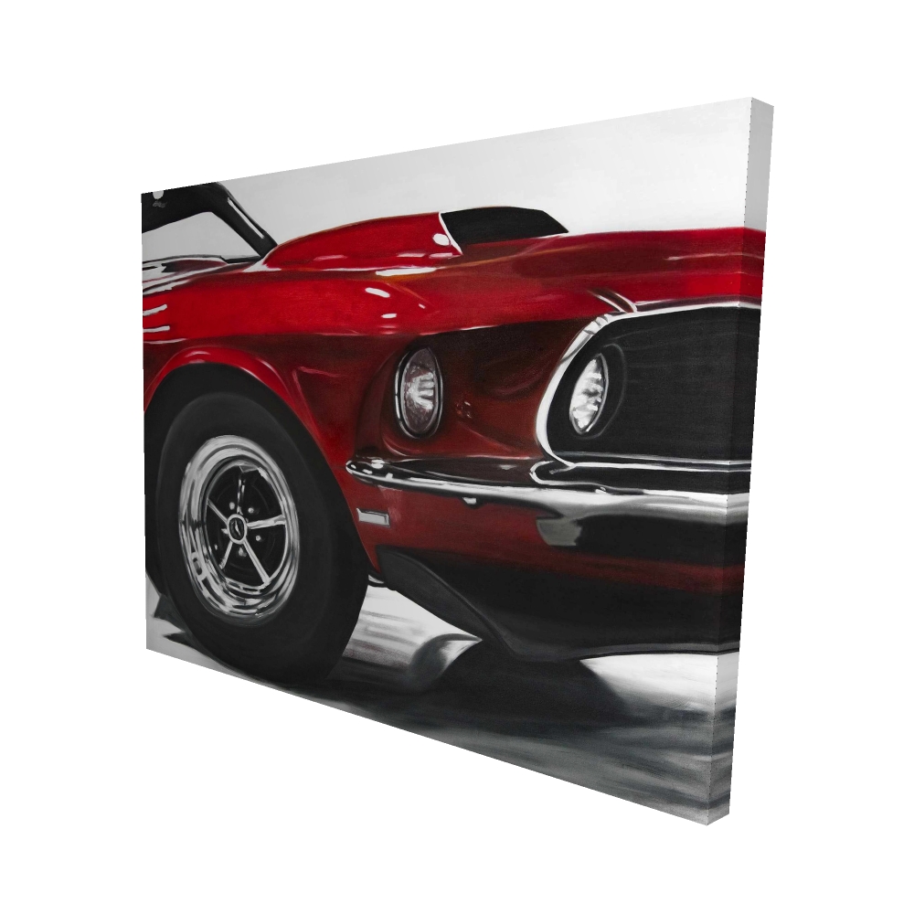 2080-4860-TR78 48 x 60 in. Classic Red Car - Hyperrealist Red Canvas for Home Decor