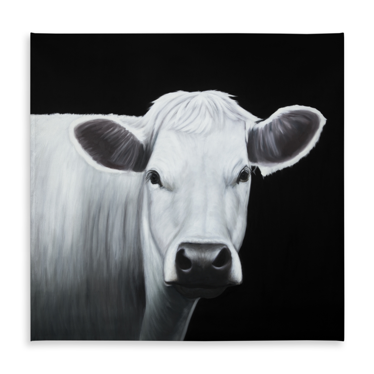 Picture of Begin Home Decor C1TC5858S5L9J1 58 x 58 in. White Cow Monochrome Tablecloth - Indoor & Outdoor Home Decor