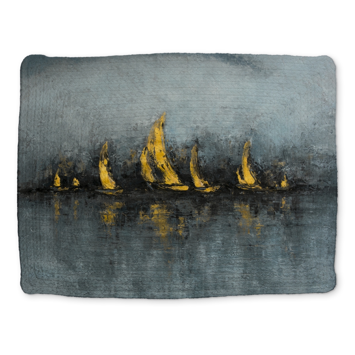 Picture of Begin Home Decor CBPM1418MMMQ9Q 14 x 18 in. Set Sail Blue Abstract Braided Polyester Placemat - Home Decor