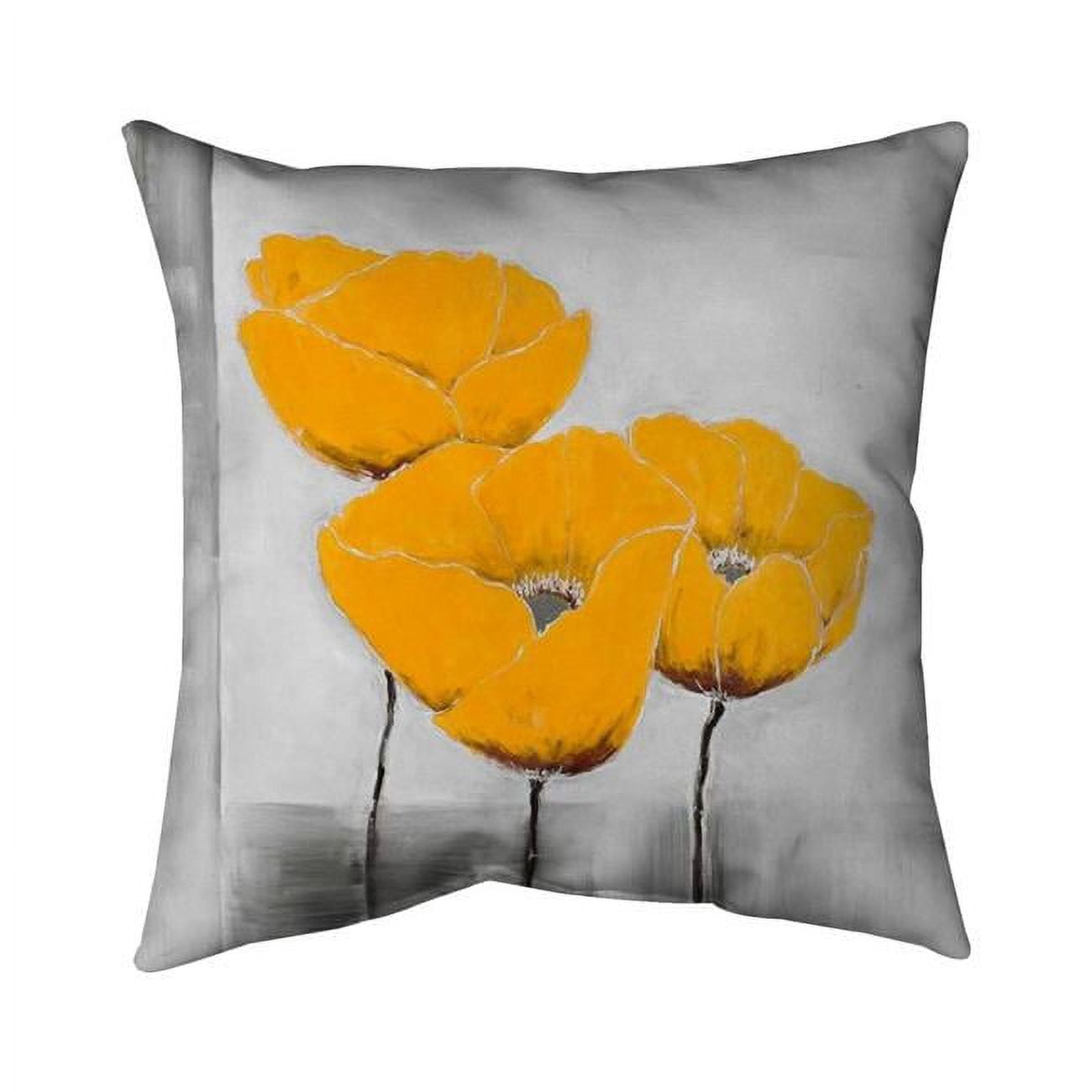20 x 20 in. Three Yellow Flowers-Double Sided Print Indoor Pillow