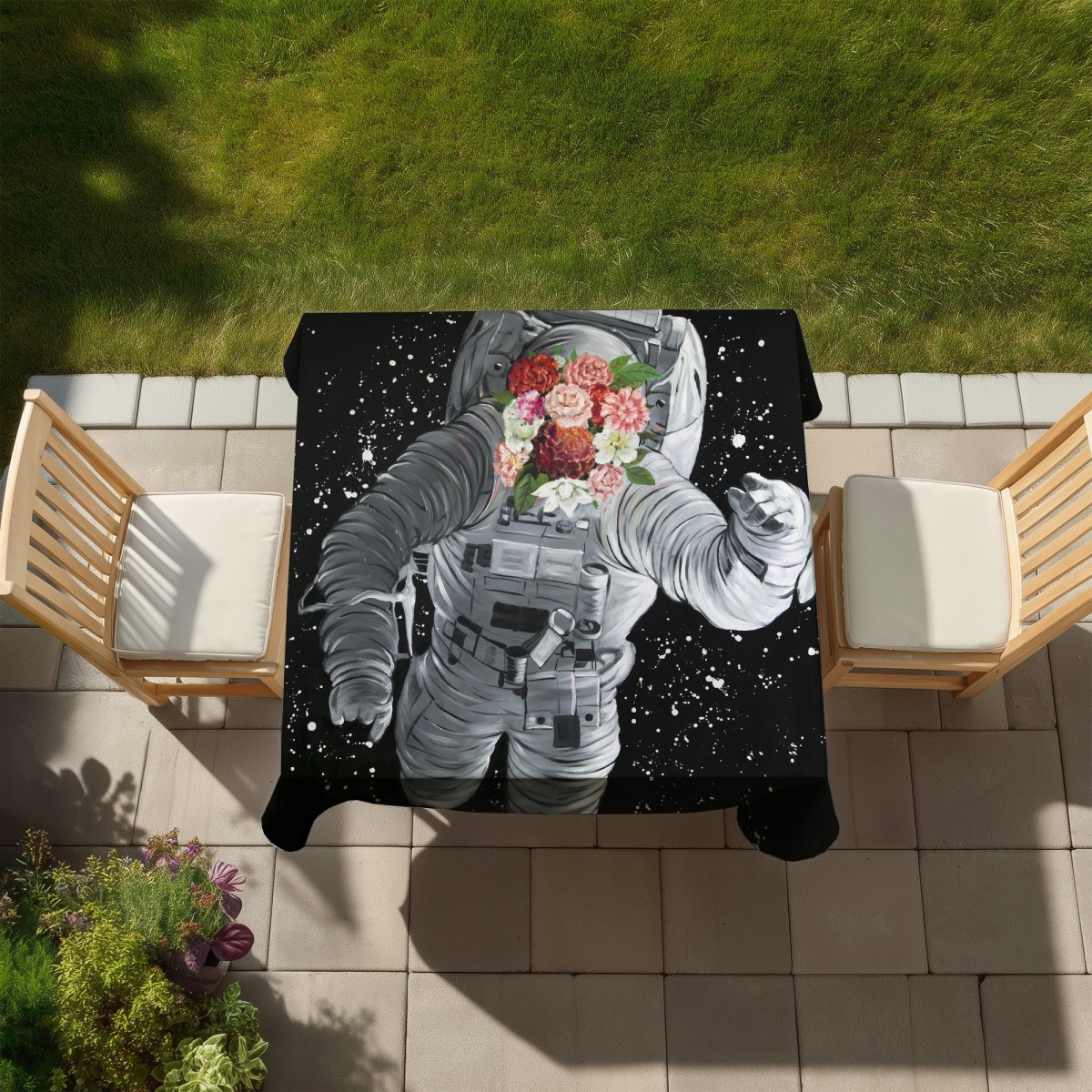 Picture of Begin Home Decor C1TC5858G7Y304 58 x 58 in. Dreaming of Space Tablecloth - Cosmic Decor for Home & Patio