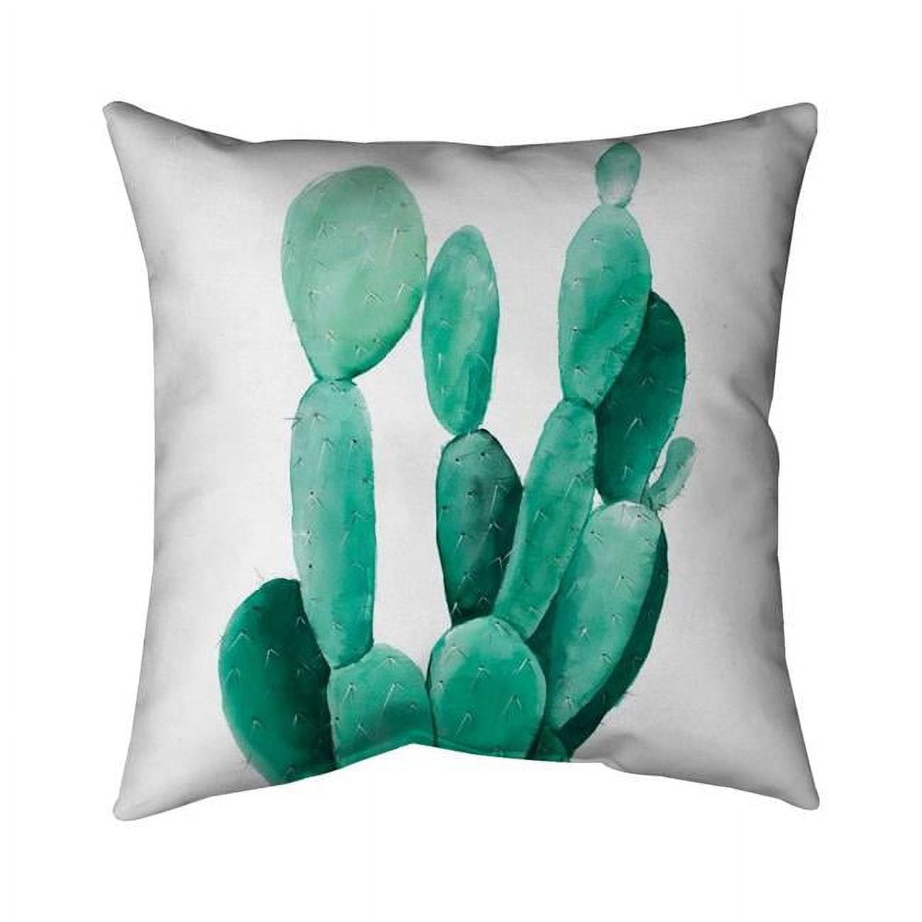 20 x 20 in. Watercolor Paddle Cactus-Double Sided Print Indoor Pillow