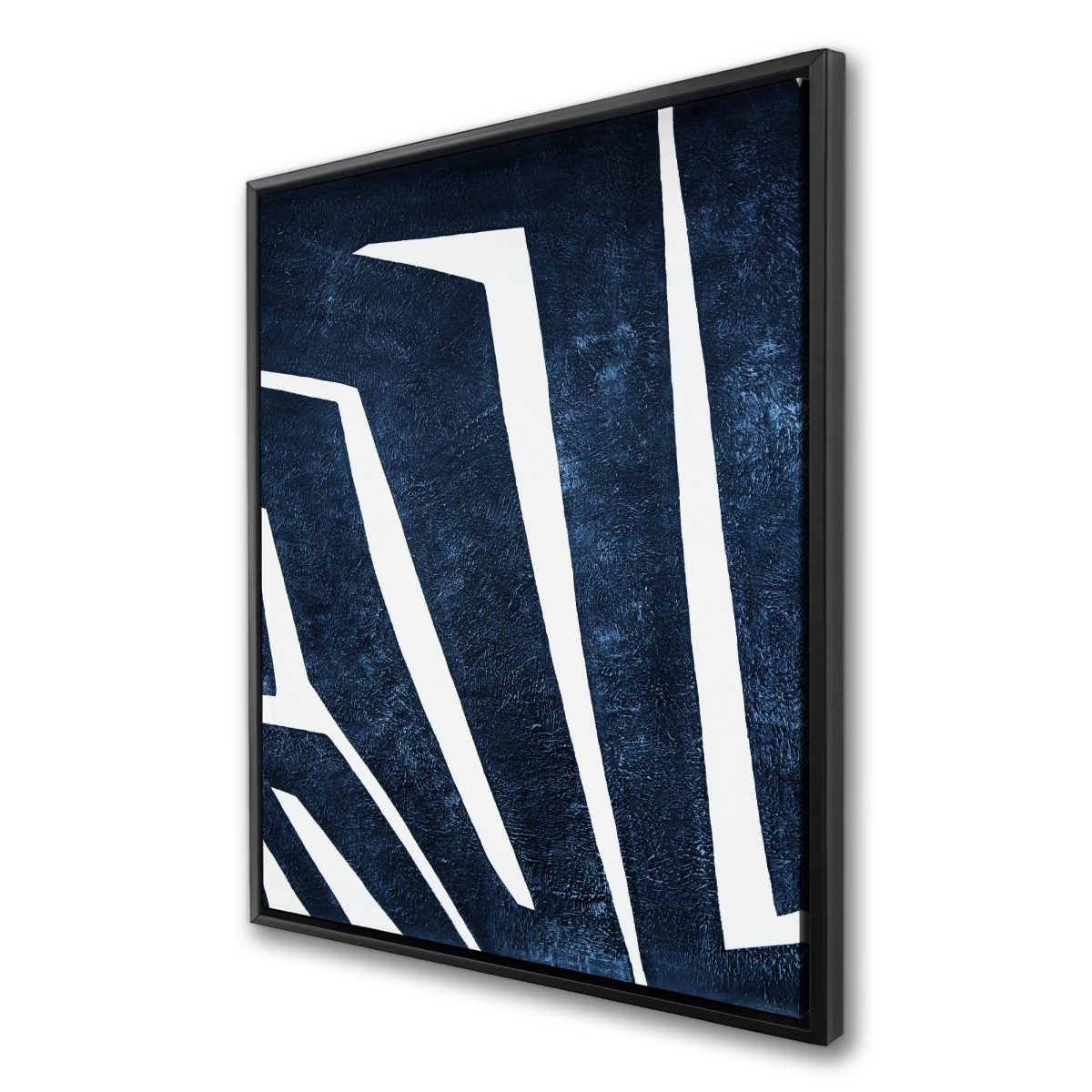 C1FC3648J7KCWT 36 x 48 in. Blue Labyrinth - Bedroom Shapes Framed Canvas - Home Decor