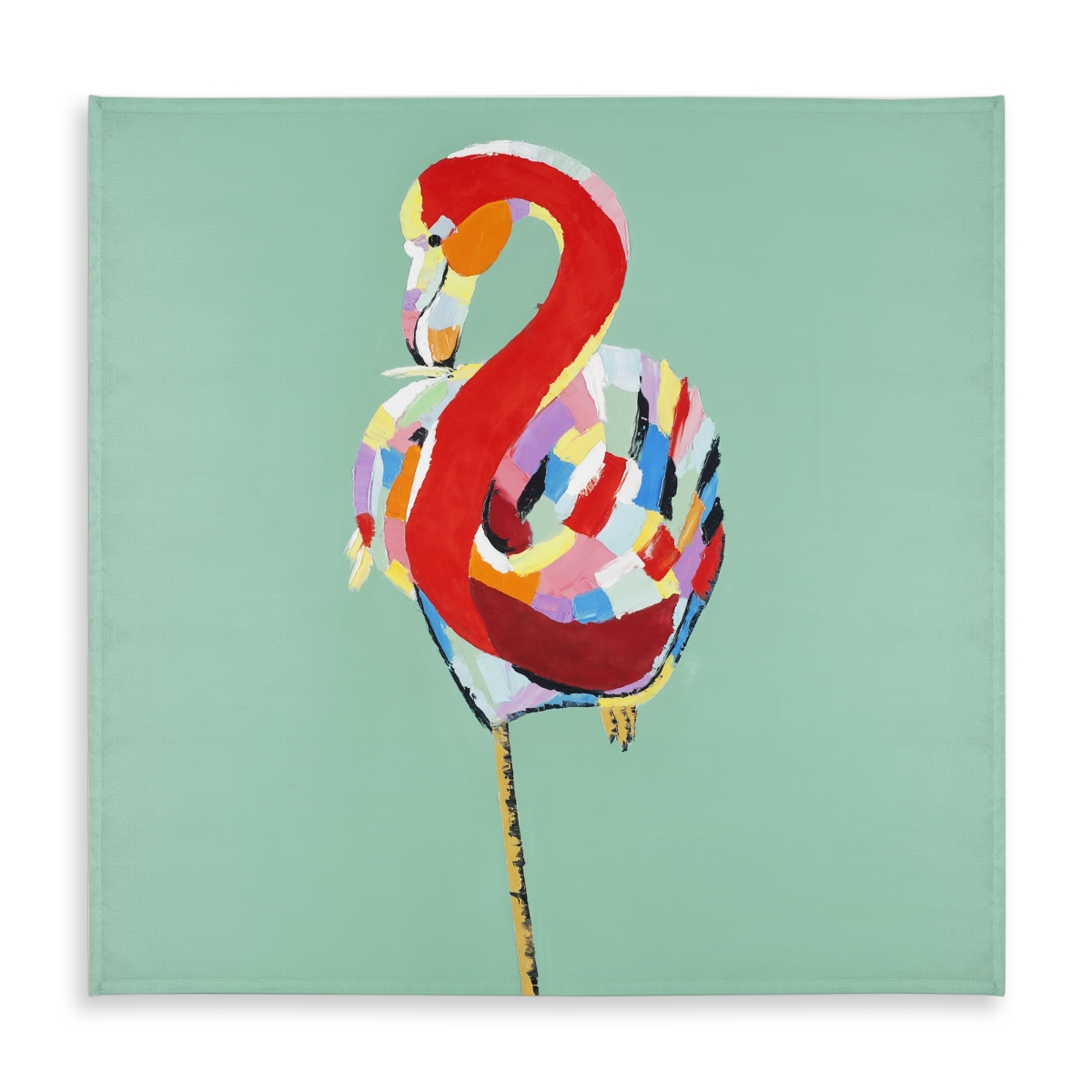 Picture of Begin Home Decor C1TC5858N8BV63 58 x 58 in. Red Retro Flamingo Tablecloth - Indoor & Outdoor Home Decor