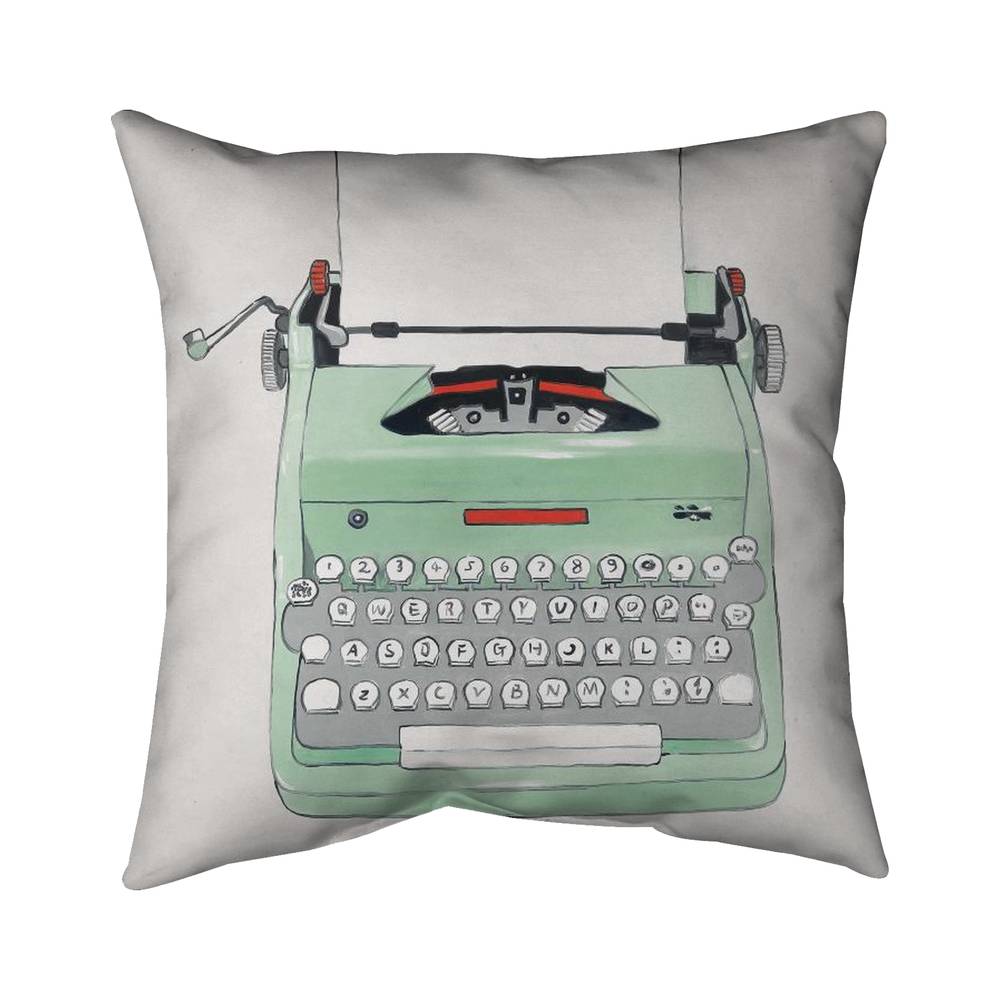 5541-1616-MI72-1 16 x 16 in. Neo Mint Office Pillow - Mint Typewriter Home Decor Pillow