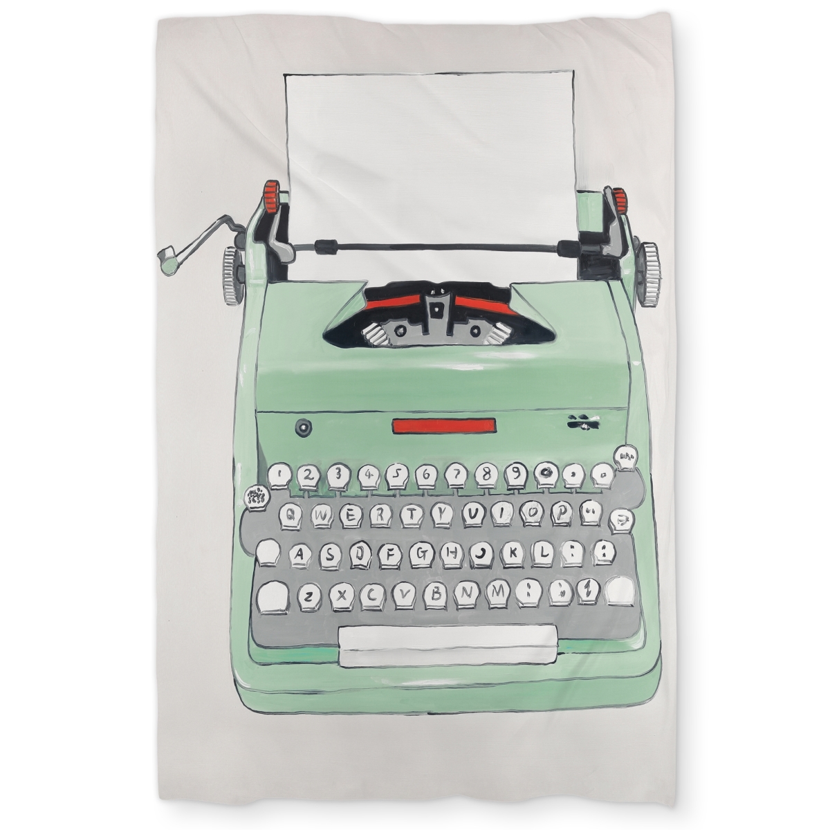 C1DCTXLW9HJUJO Twin Extra Long Mint Typewriter Duvet Cover - Unique Home Decor Accent