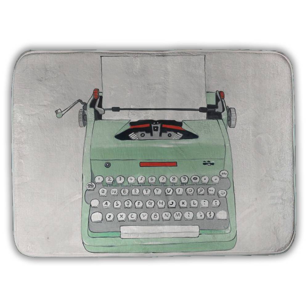 5930-1724-MI72-1 17 x 24 in. Mint Typewriter Neo Mint Office Bath Mat - Home Decor Essential