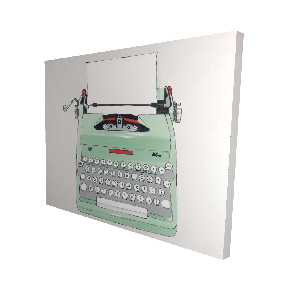 2080-4860-MI72-1 48 x 60 in. Mint Typewriter - Neo Mint Office Canvas for Home Decor
