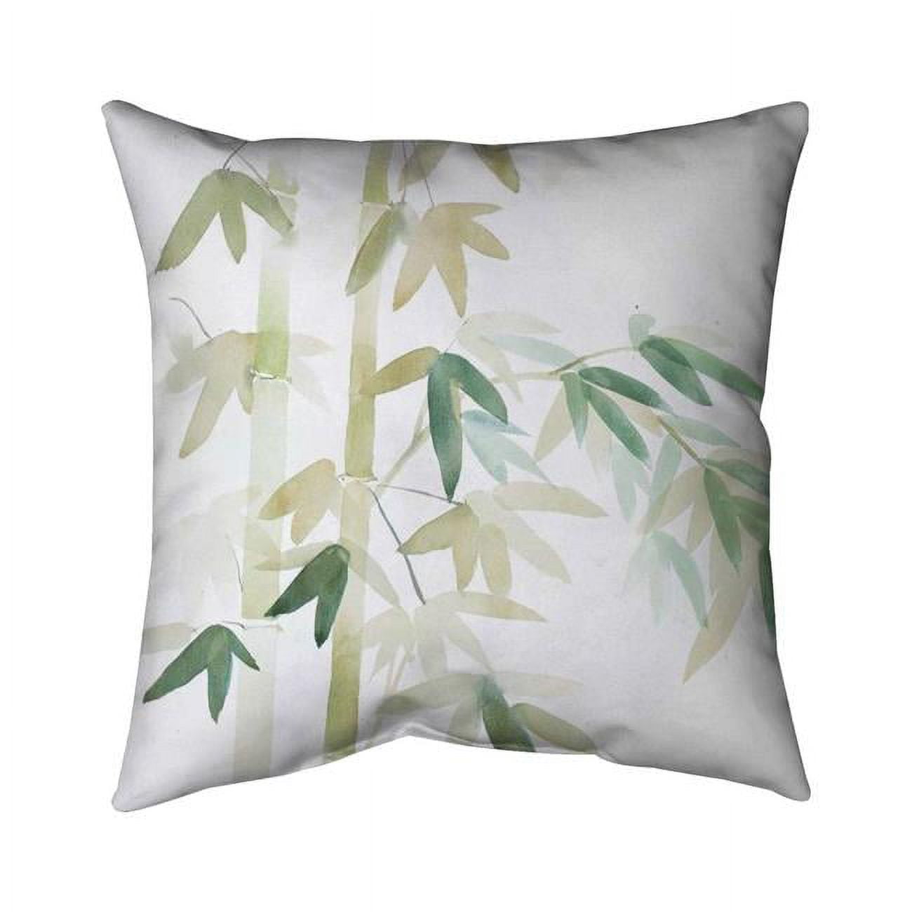 20 x 20 in. Watercolor Bamboo Leaves & Branches-Double Sided Print Indoor Pillow