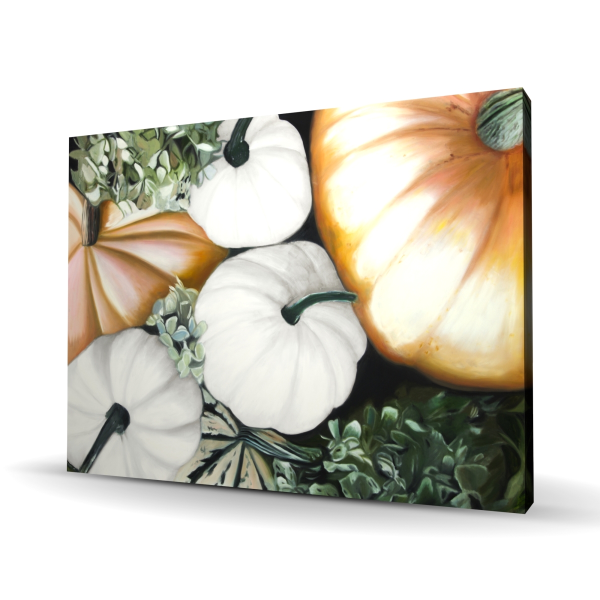C1RC3648JZC1R5 36 x 48 in. Fall Pumpkins - Food Green Canvas for Home Decor - Autumn Art