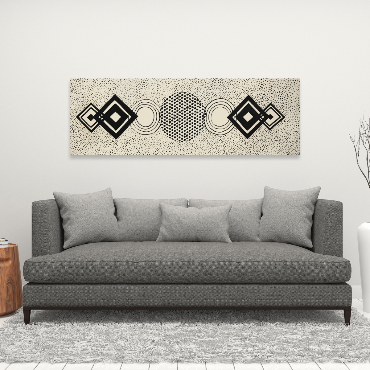 C1RC16481P96C4 16 x 48 in. Dotted Shapes - Canvas Patterns for Stylish Home Decor